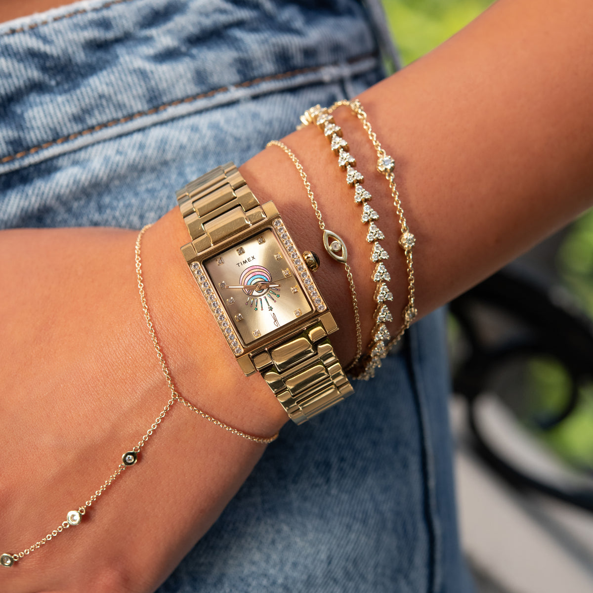 Timex x Jacquie Aiche Éclat Watch Gold Sunray