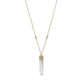 Pave Diamond Quartz Crystal Bar Necklace
