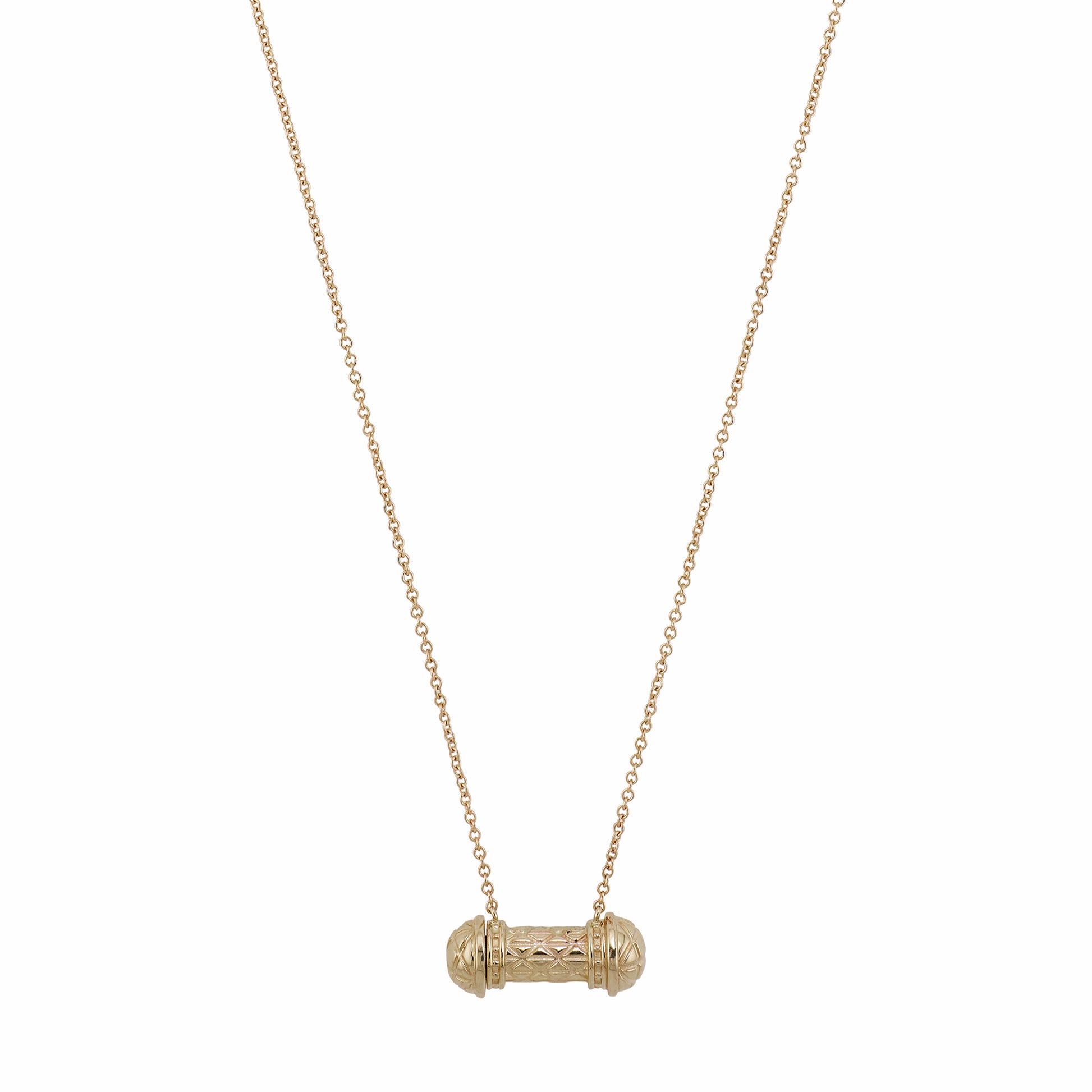 Etched Tube Vessel Necklace