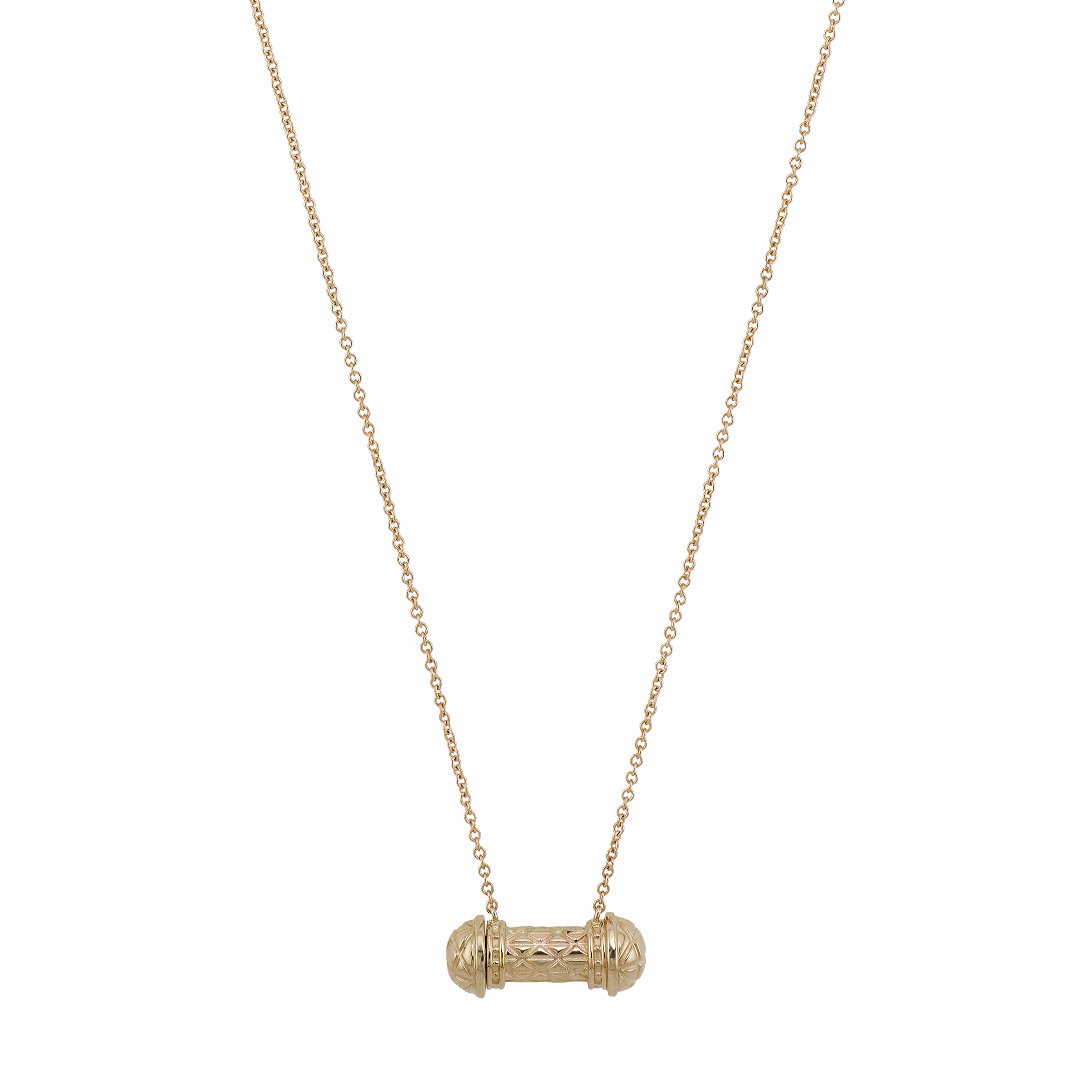 Etched Tube Vessel Necklace