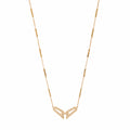 Pave Diamond Geometric Smooth Bar Necklace