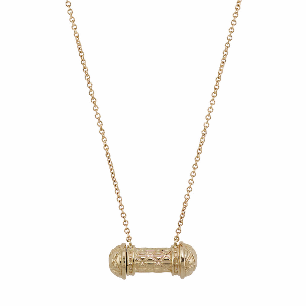 Etched Tube Vessel Necklace
