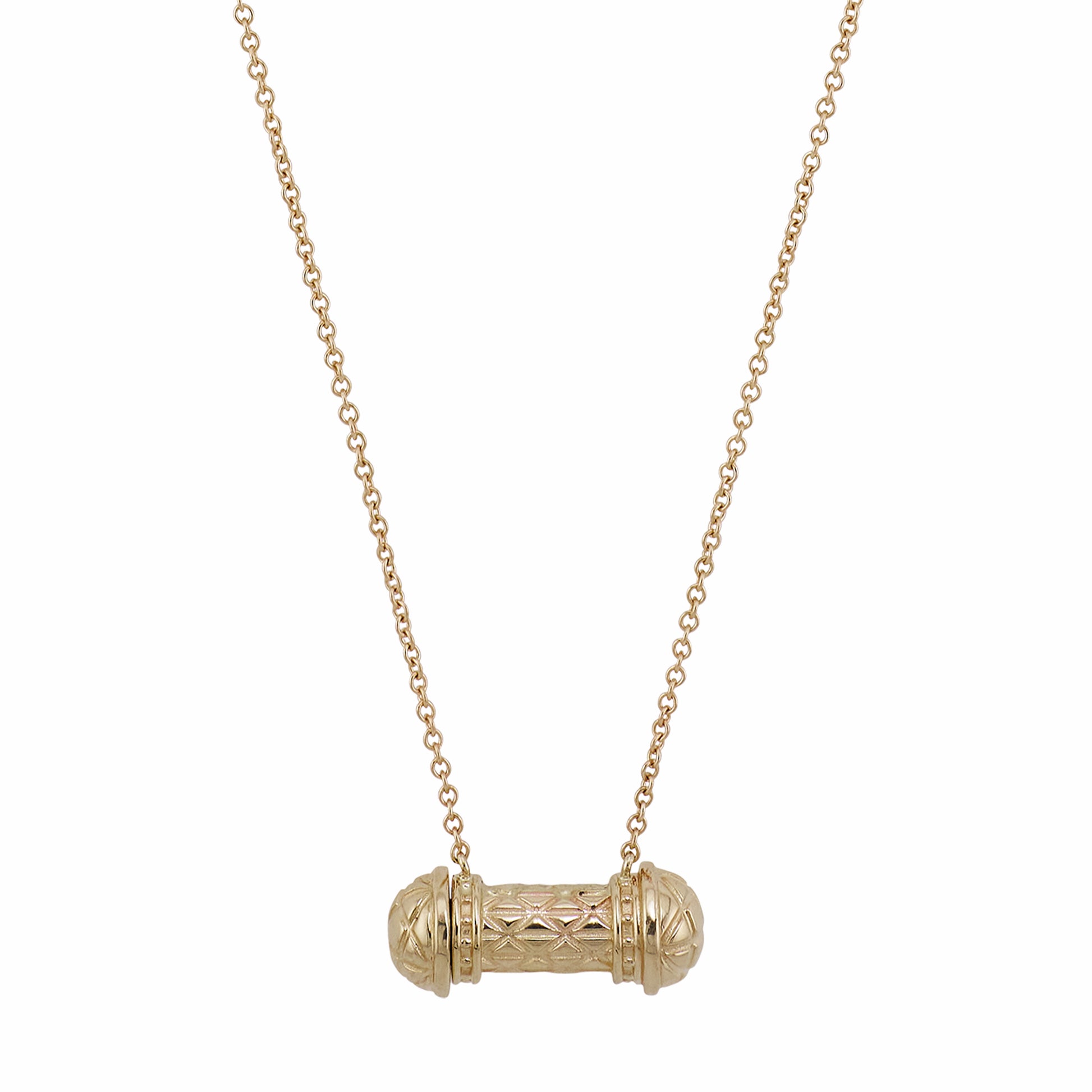 Etched Tube Vessel Necklace