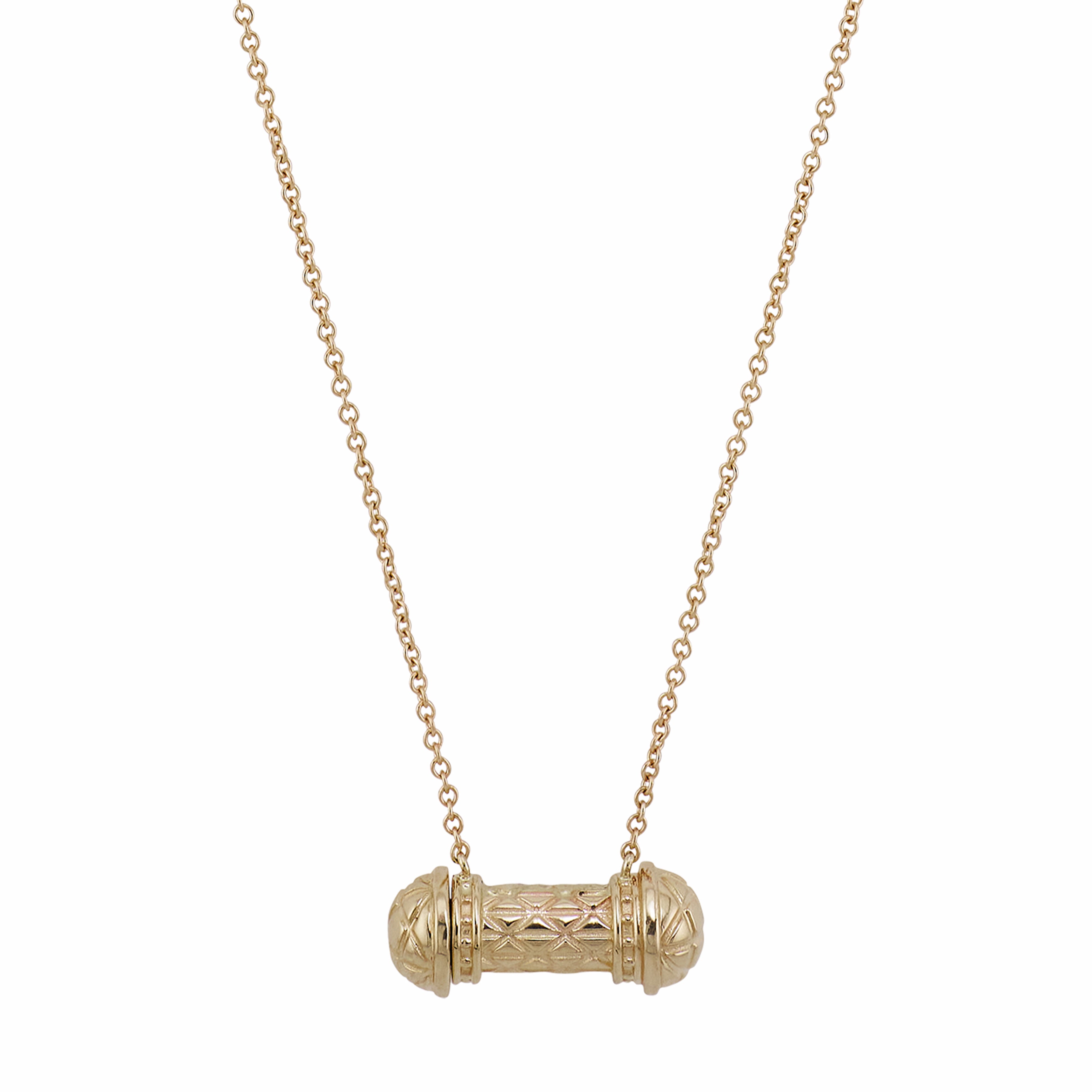 Etched Tube Vessel Necklace