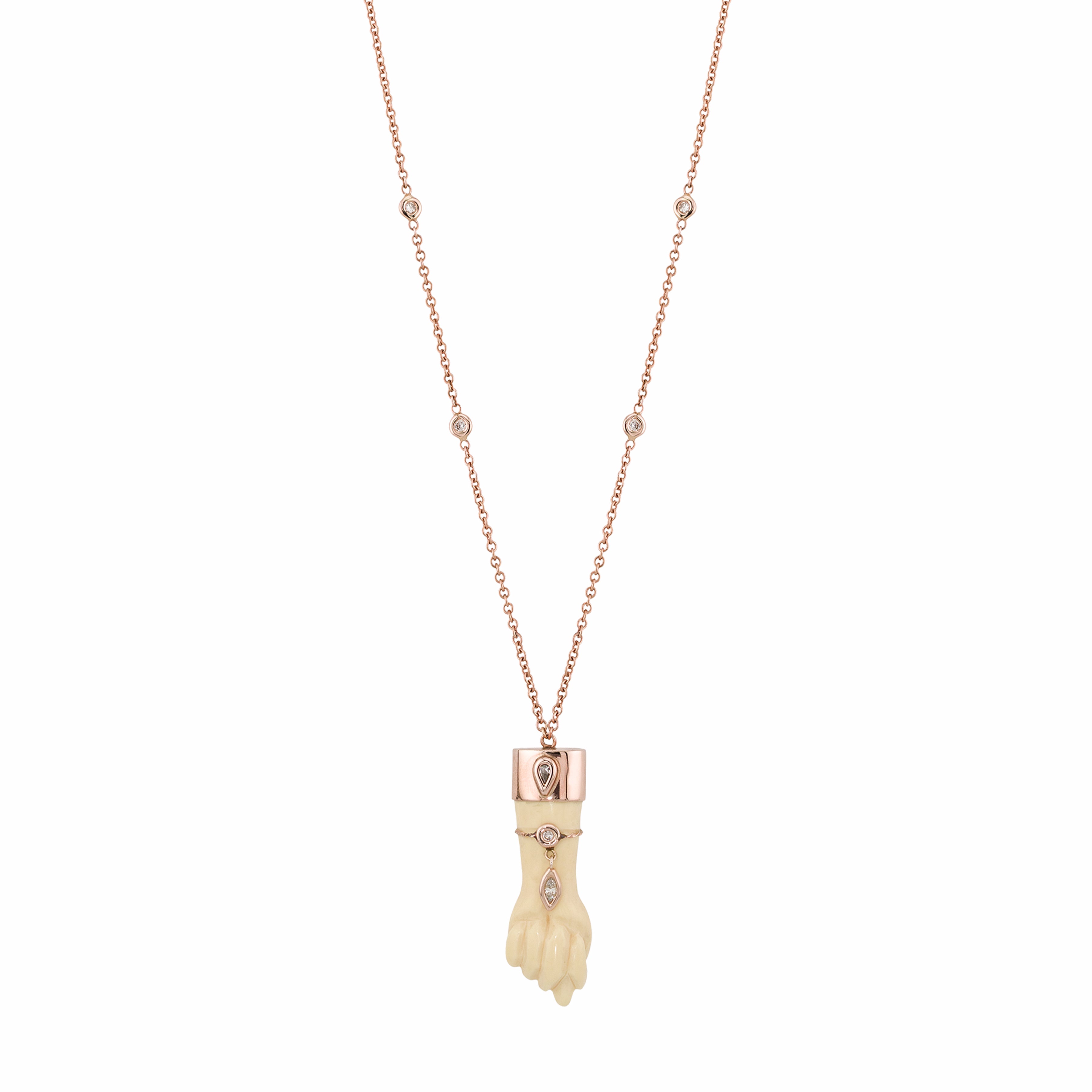 White Figa Pendant Necklace