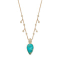 Marquise Diamond Thunderbird Turquoise Teardrop Diamond Shaker Necklace