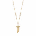 10 Rose Cut Diamond Bone Tusk Horn Inlay Necklace
