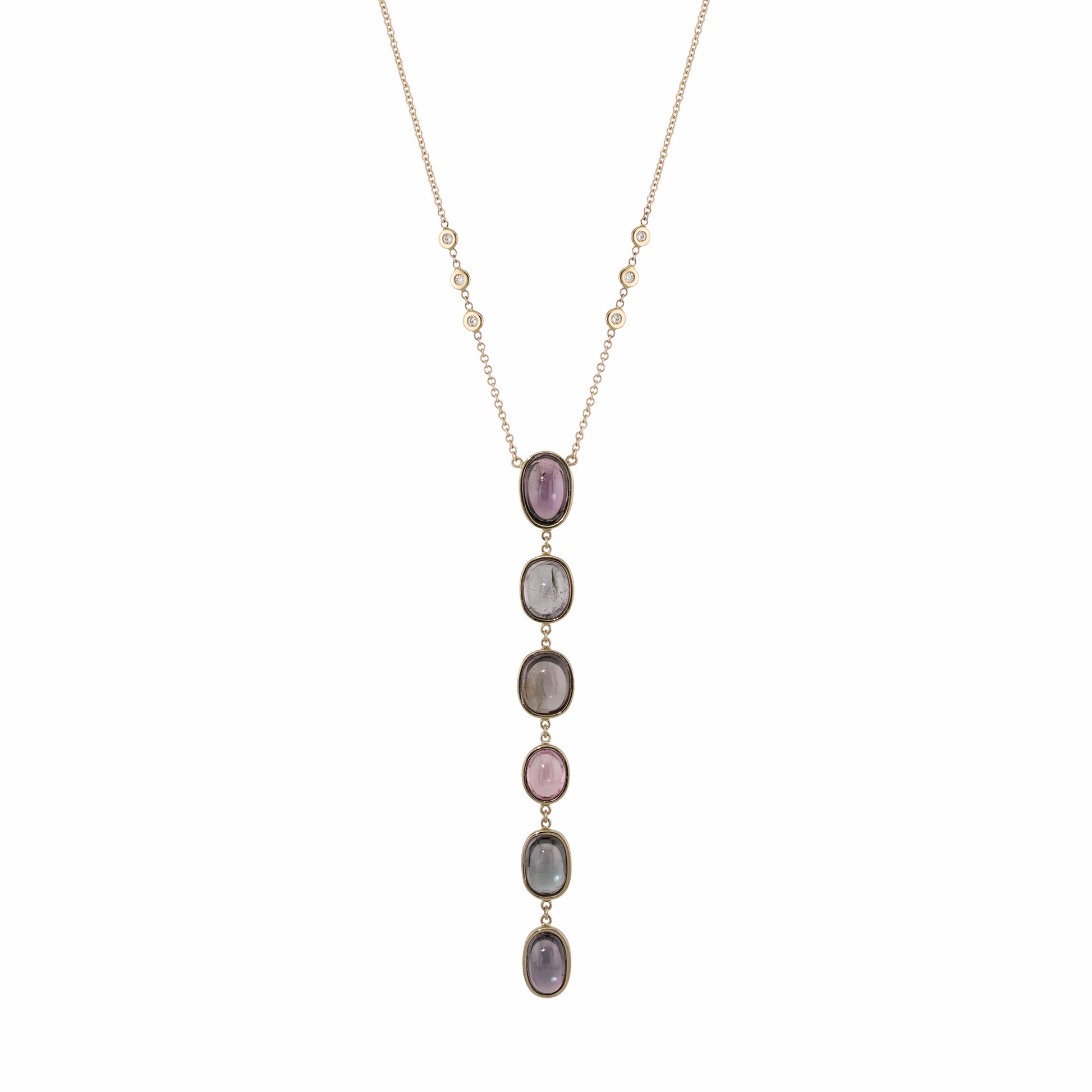 6 Oval Tourmaline Drop Necklace