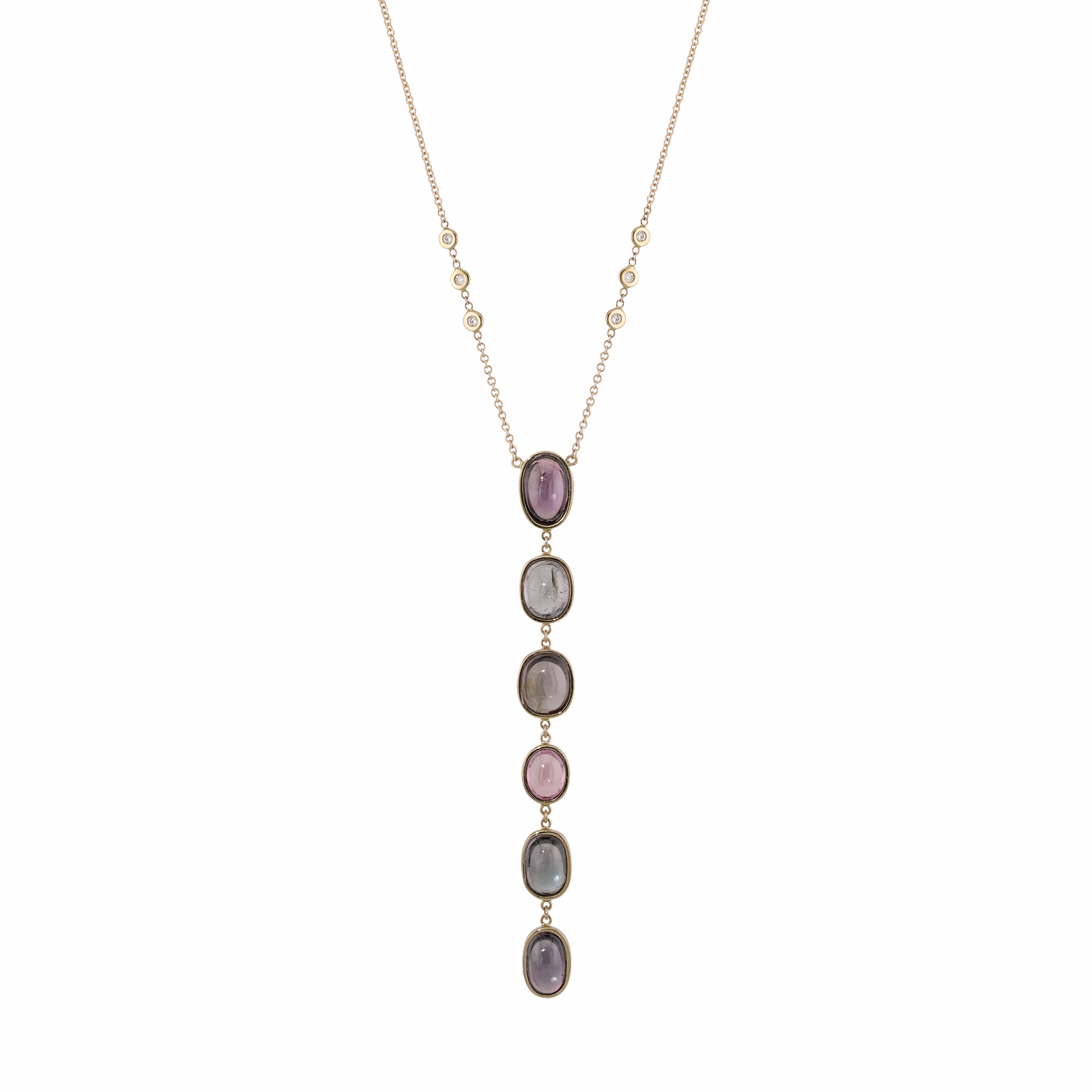 6 Oval Tourmaline Drop Necklace