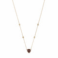 Pink Purple Tourmaline Heart Diamond Necklace