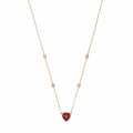Pink Tourmaline Heart Diamond Necklace
