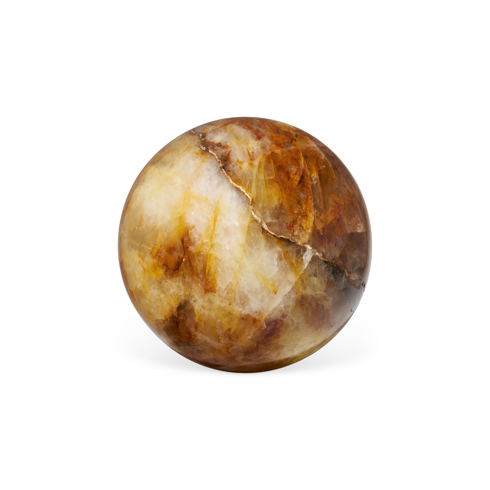 Yellow Hematoid Quartz Sphere Crystal