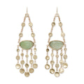 Chalcedony Graduated Hammered Disc Earrings