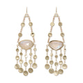 Moonstone Graduated Hammered Disc Earrings