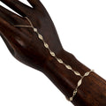 1 Diamond + Hammered Marquise Finger Bracelet