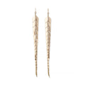 Pave Center Long Fishtail Earrings