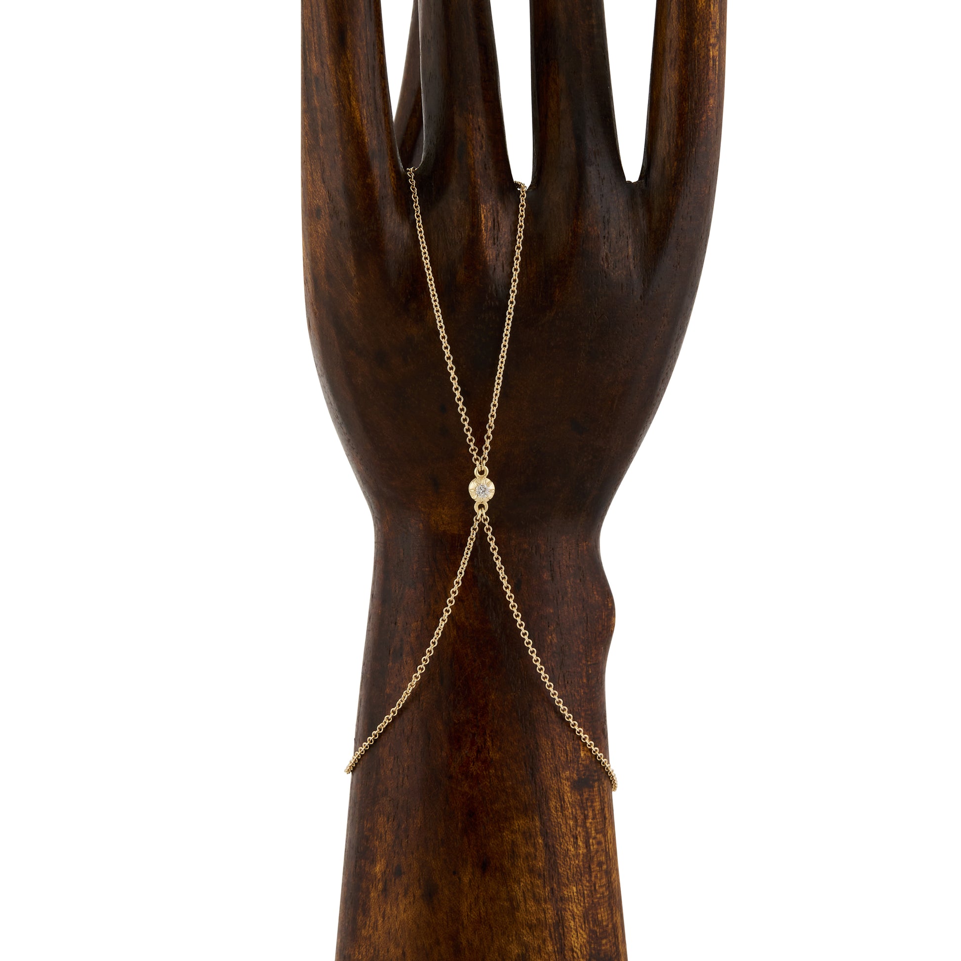 Sophia Diamond Middle of Hand Double Stem Finger Bracelet