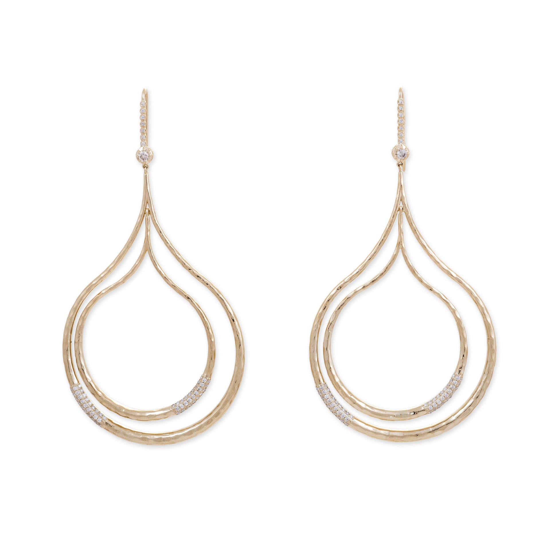 SOPHIA DIAMOND PARTIAL PAVE ARABIAN HOOP EARRINGS