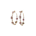 Pink Tourmaline + Graduated Diamond Sophia Hoops