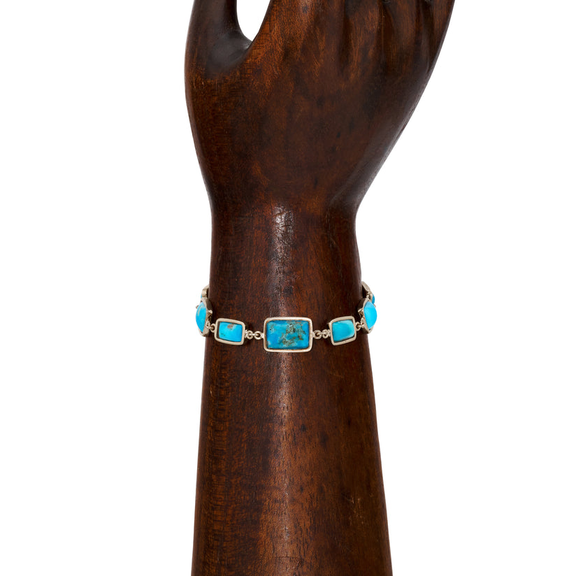 Turquoise Square + Rectangle Bezel Bracelet