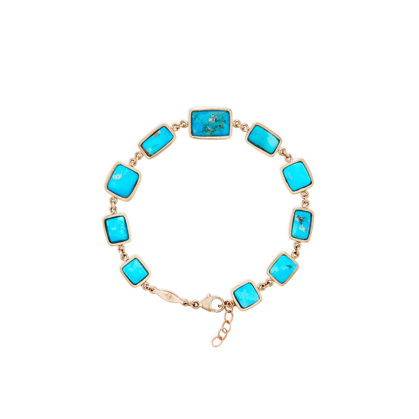 Turquoise Square + Rectangle Bezel Bracelet