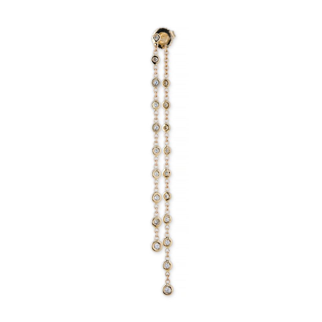 Mini 10 Diamond Drop Stud Front Back Earring