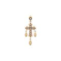 Black Rhodium Sophia Diamond Gothic Cross + 3 Marquise Shaker Drop Stud