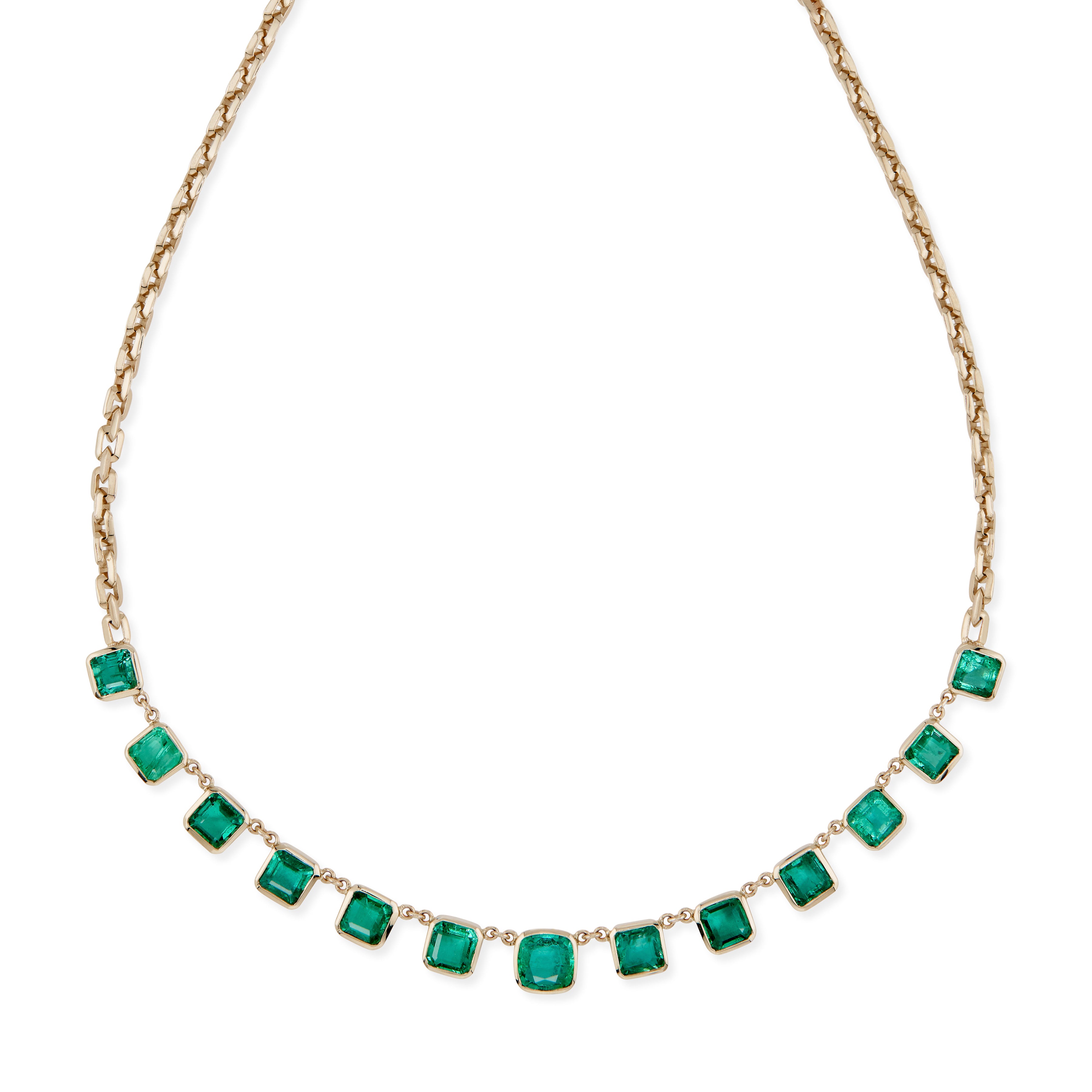 Emerald Cut Emerald Moe Chain Necklace