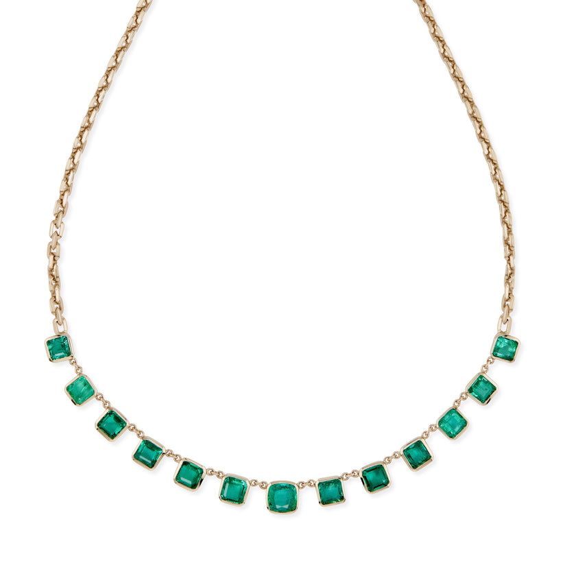 Emerald Cut Emerald Moe Chain Necklace
