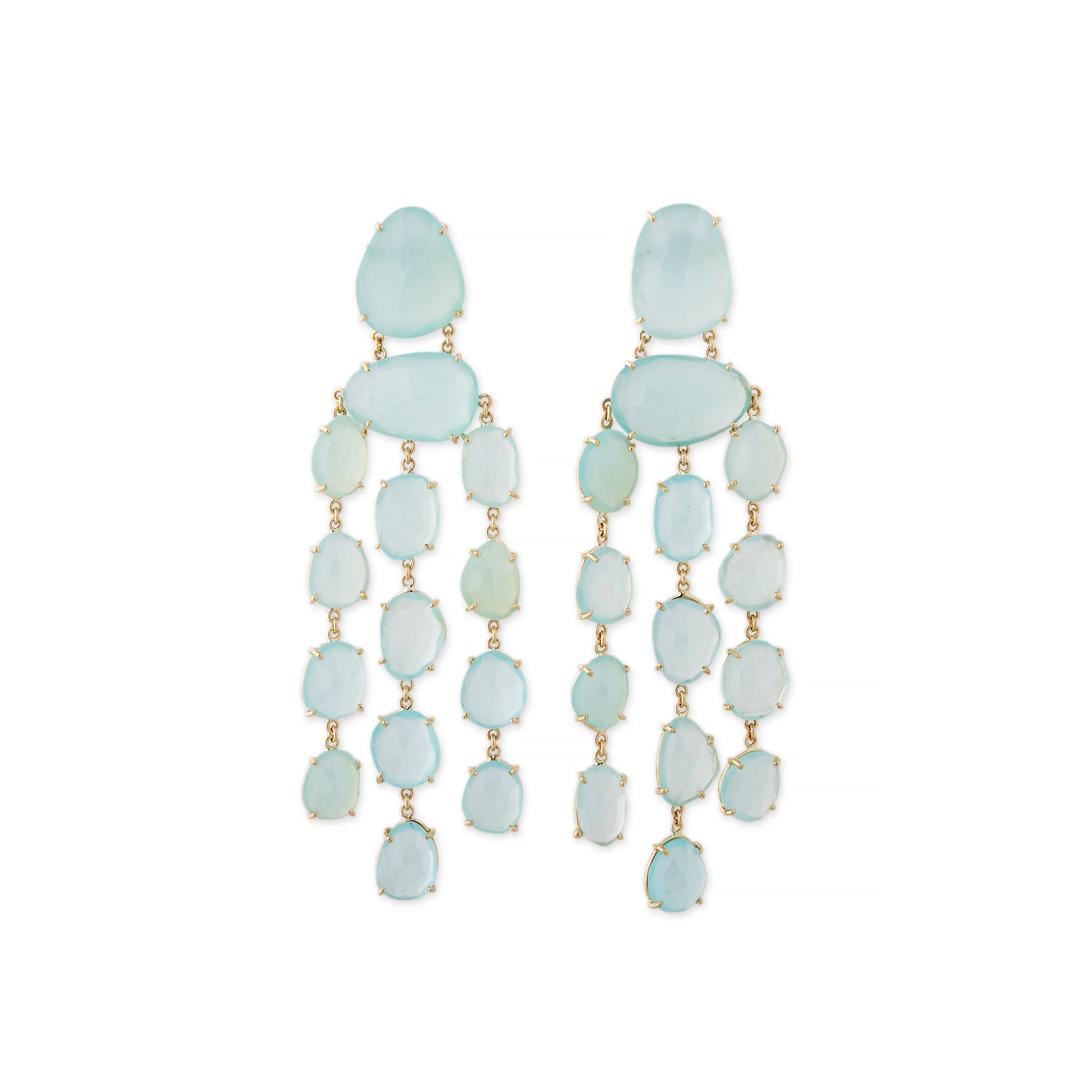 FREEFORM CHALCEDONY CHANDELIER EARRINGS