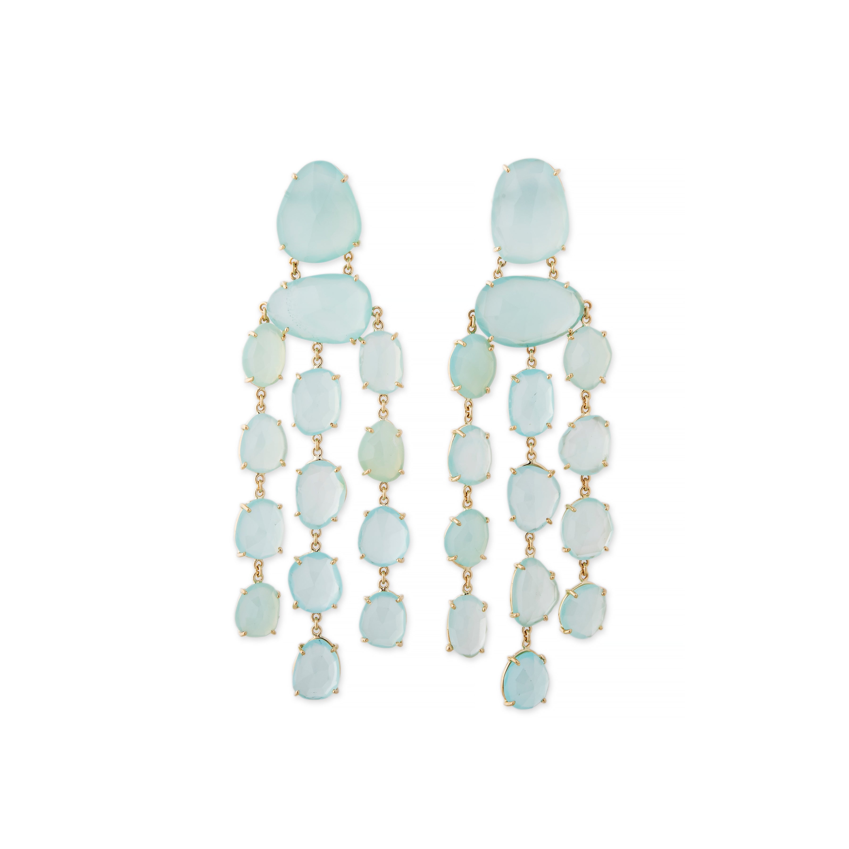 Freeform Chalcedony Chandelier Earrings