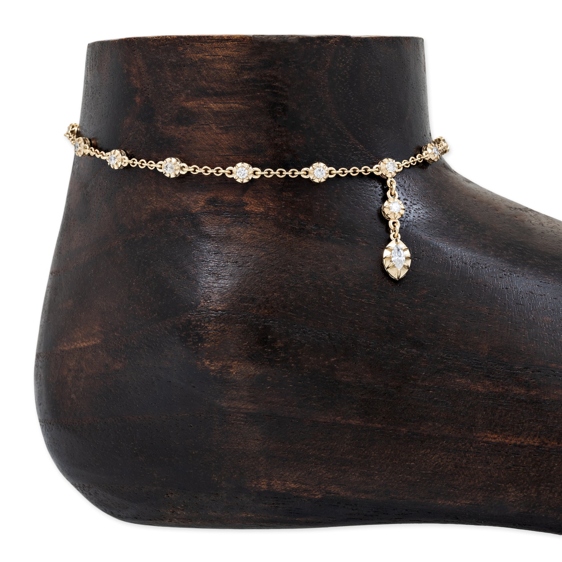 Sophia Diamond + Marquise Drop Anklet