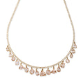 Multi Shape Morganite + Twiggy Diamond Shaker Tennis Necklace