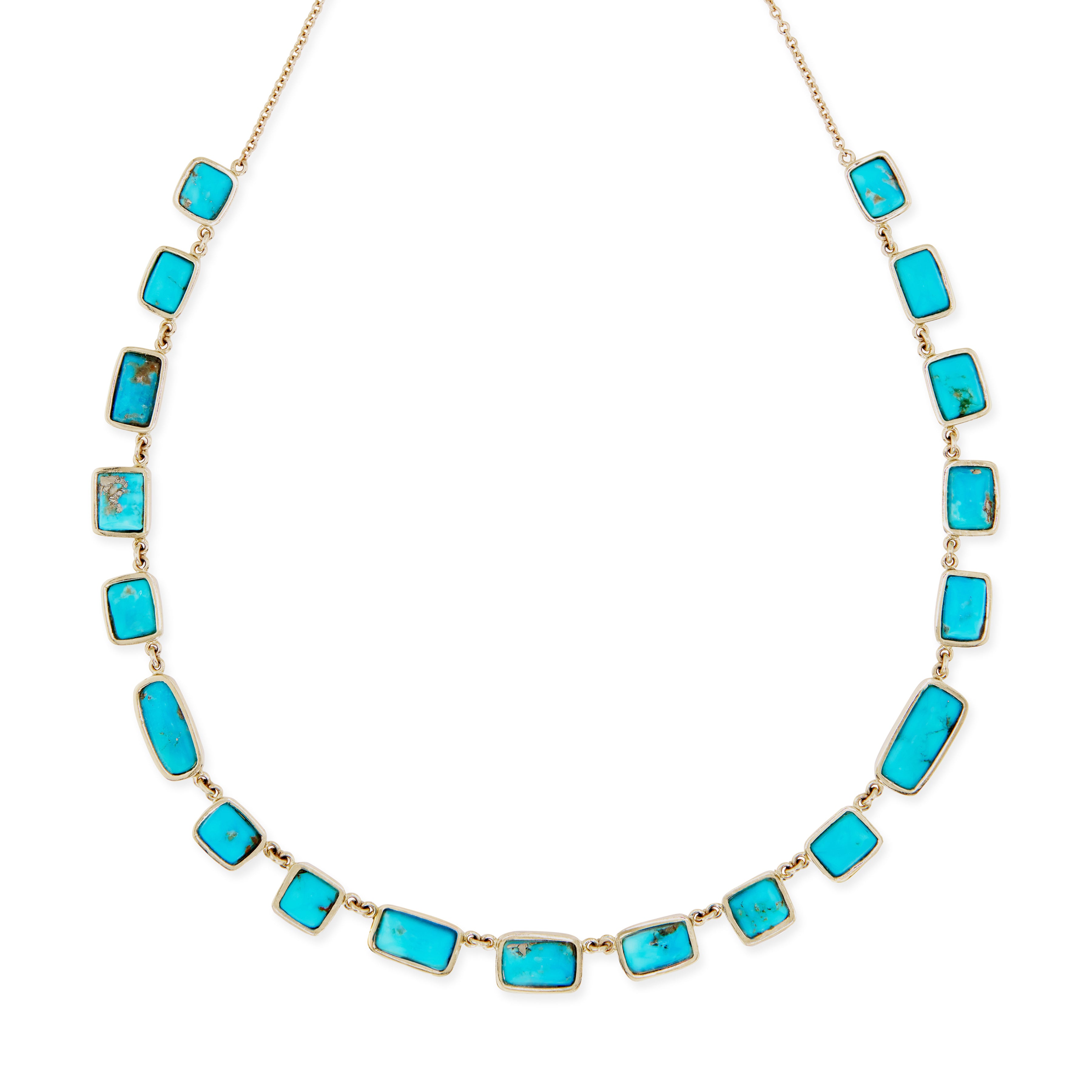 19 Turquoise Bezel Necklace