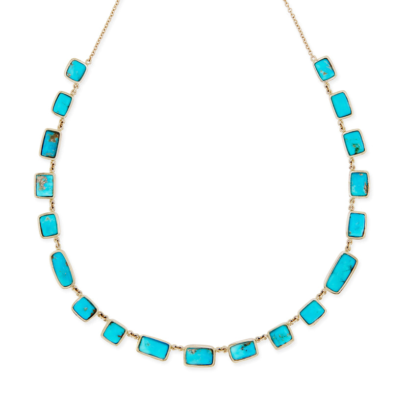 19 Turquoise Bezel Necklace