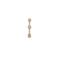 2 + 1 TEARDROP DIAMOND DROP STUD EARRING ON WHITE BACKGROUND