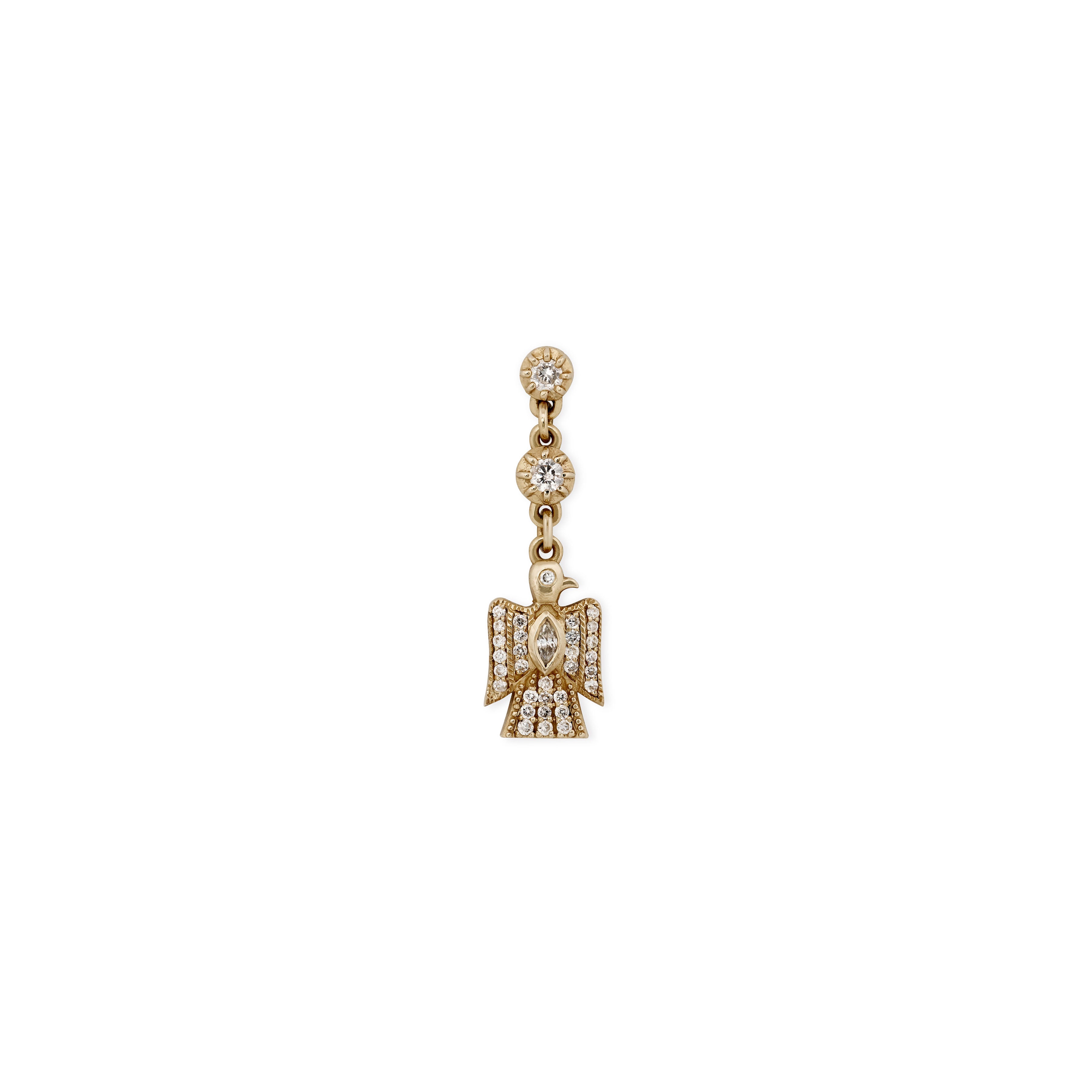 2 Sophia Diamond + Small Pave Thunderbird Drop Stud