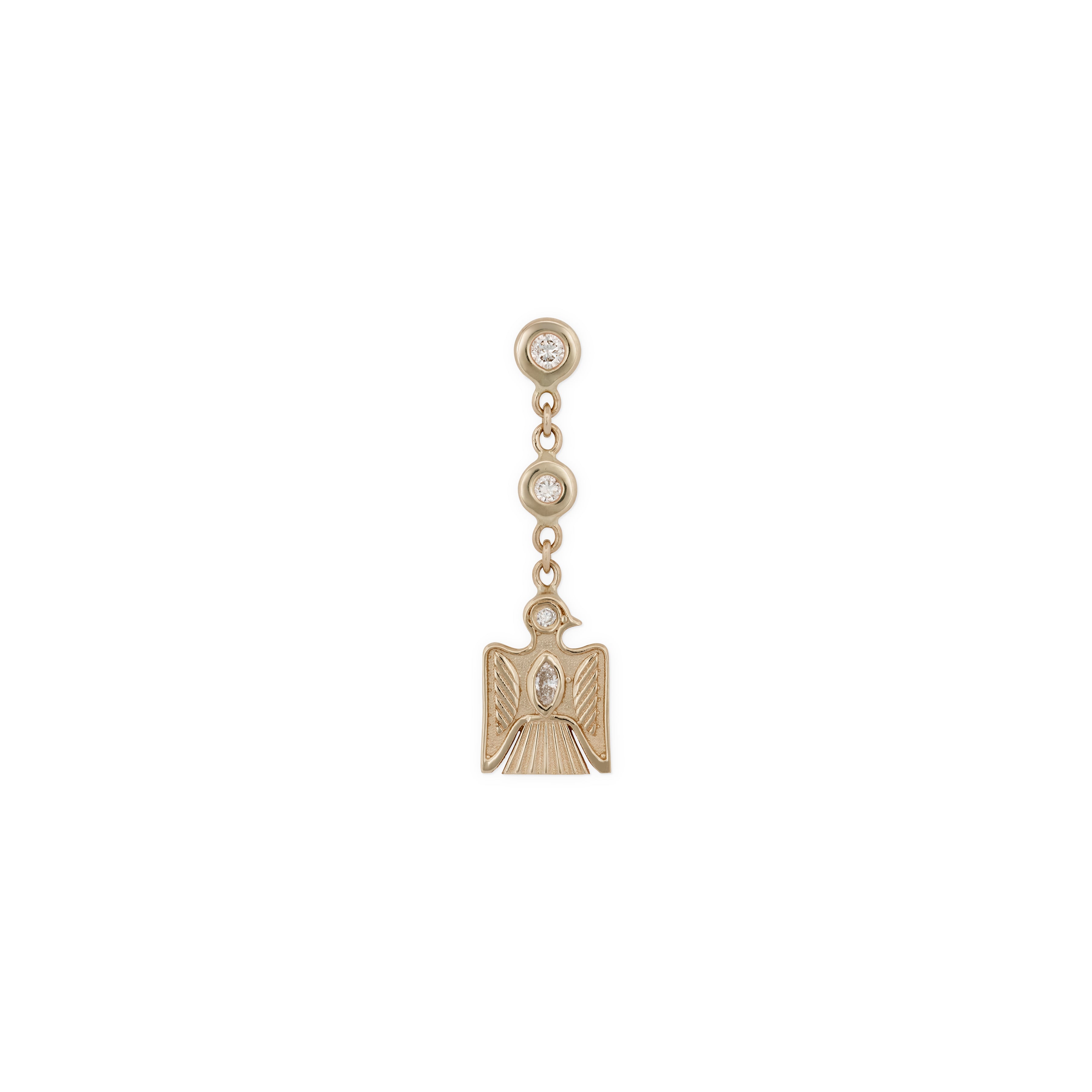 2 Diamond + Small Marquise Center Thunderbird Drop Stud