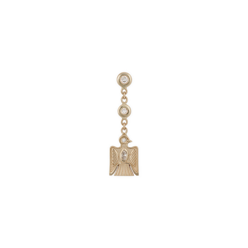 2 Diamond + Small Marquise Center Thunderbird Drop Stud