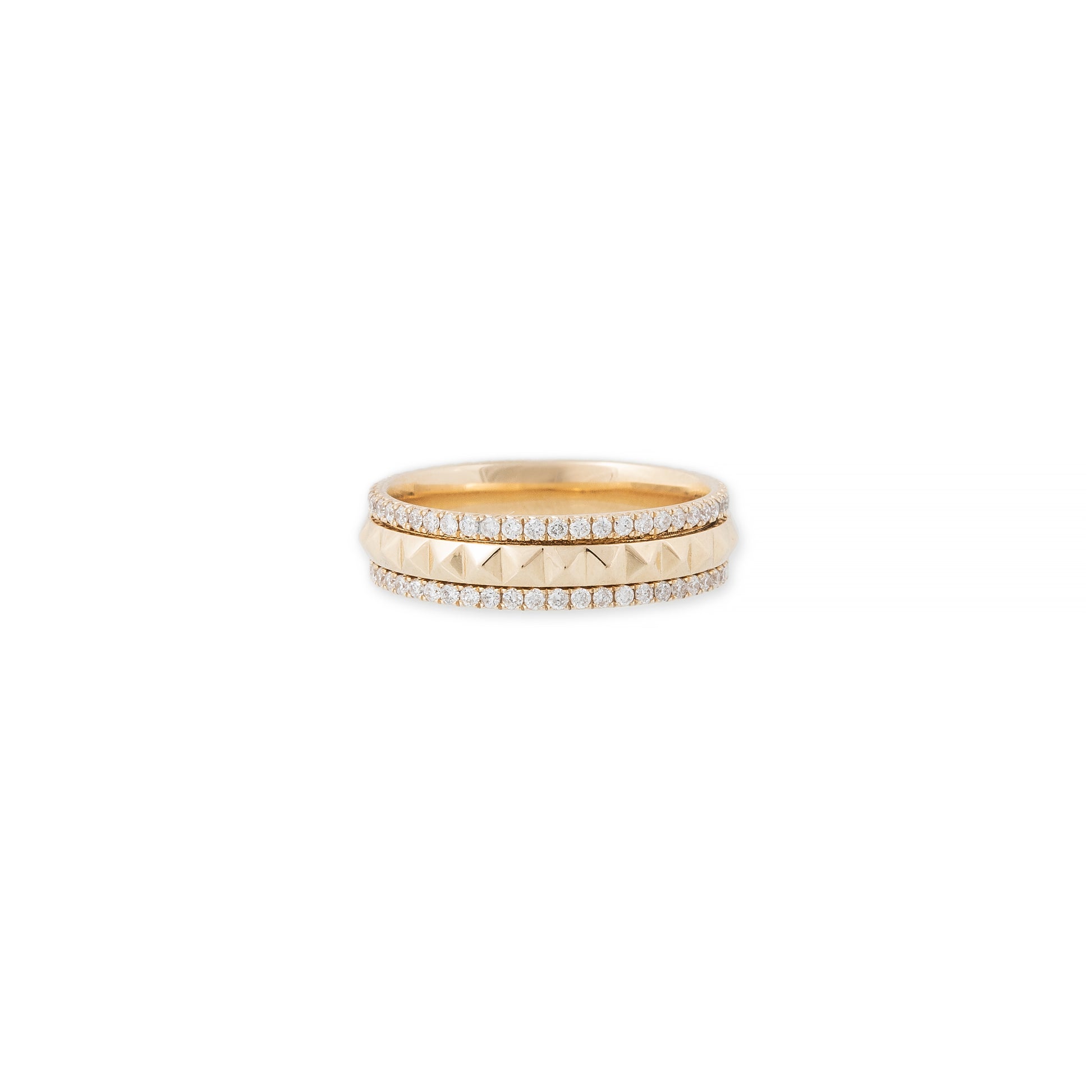 Pave Diamond Spike Spinner Ring