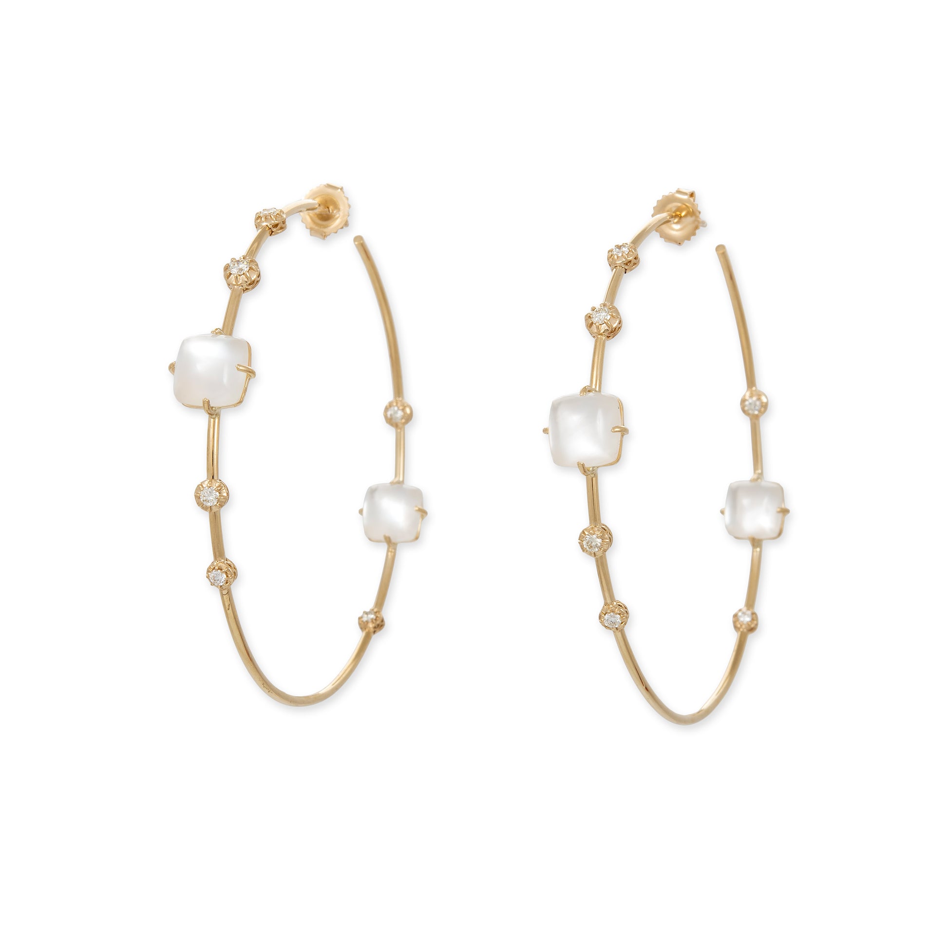 Crystal Quartz + Graduated Sophia Diamond Hoops