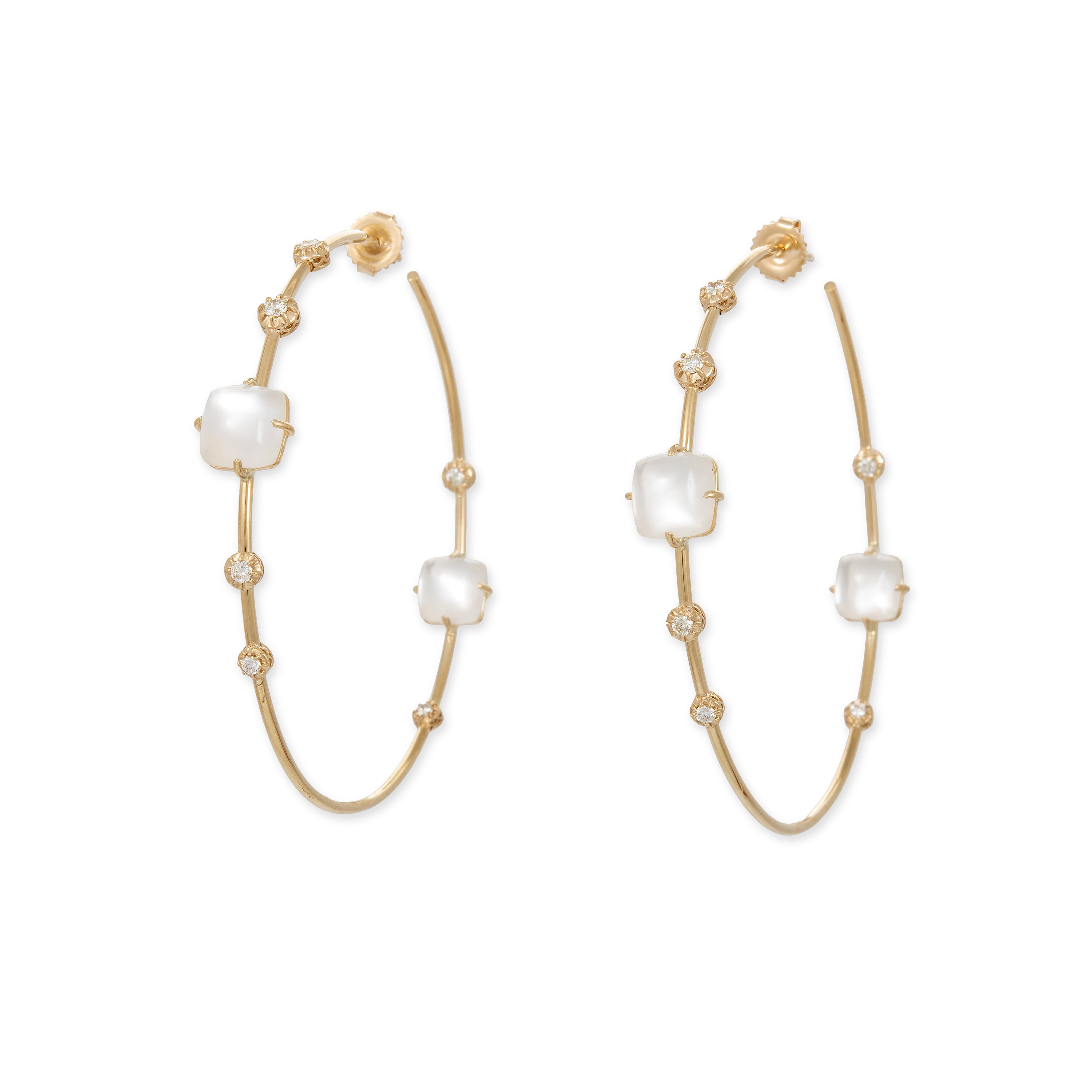 Crystal Quartz + Graduated Sophia Diamond Hoops