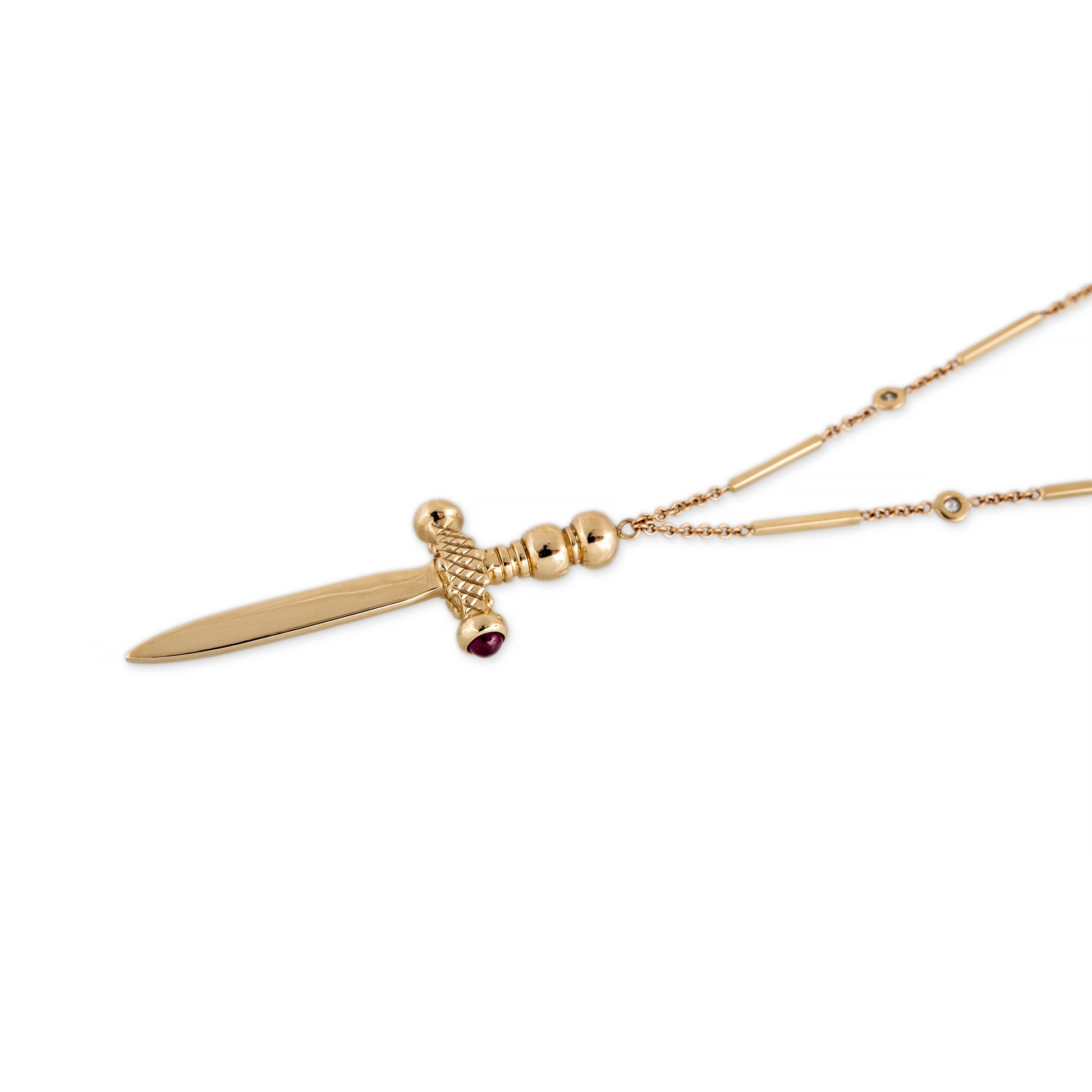 Ruby Dagger Necklace