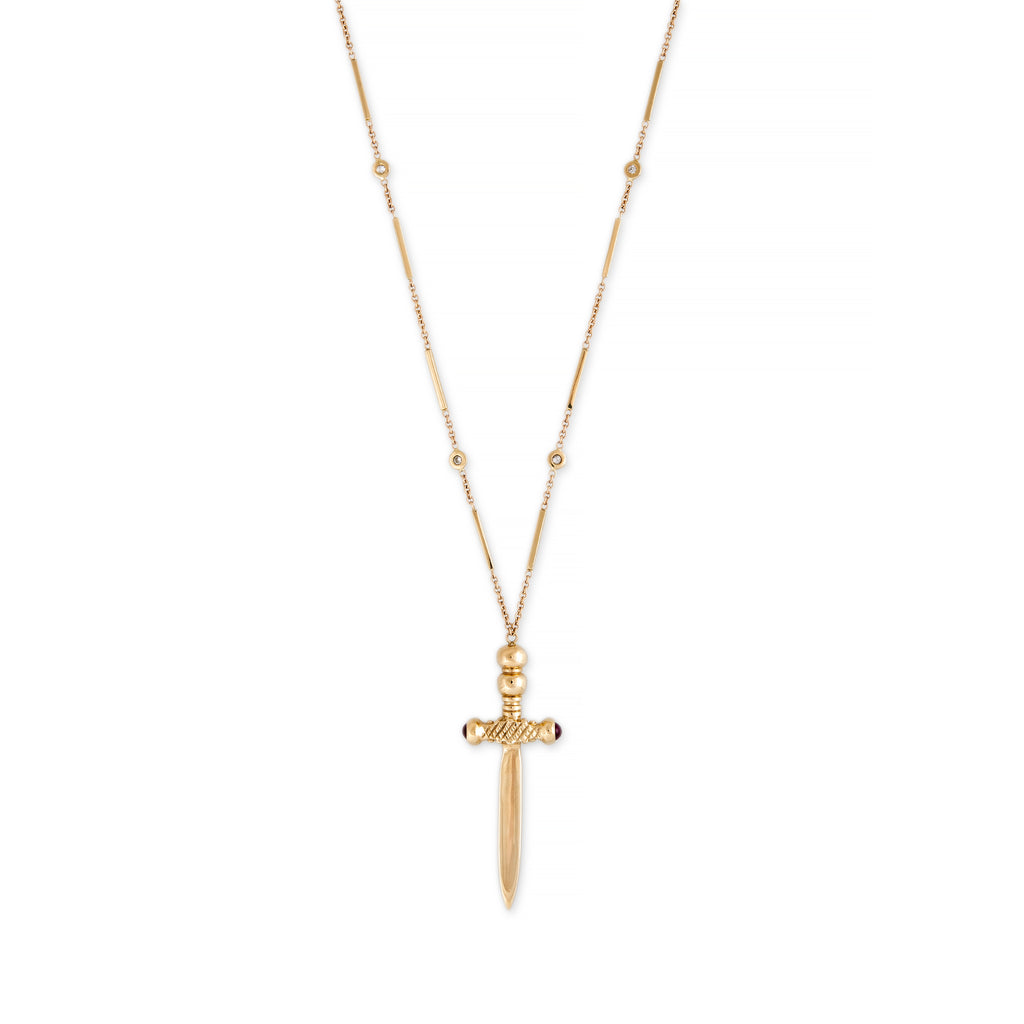 Ruby Dagger Necklace