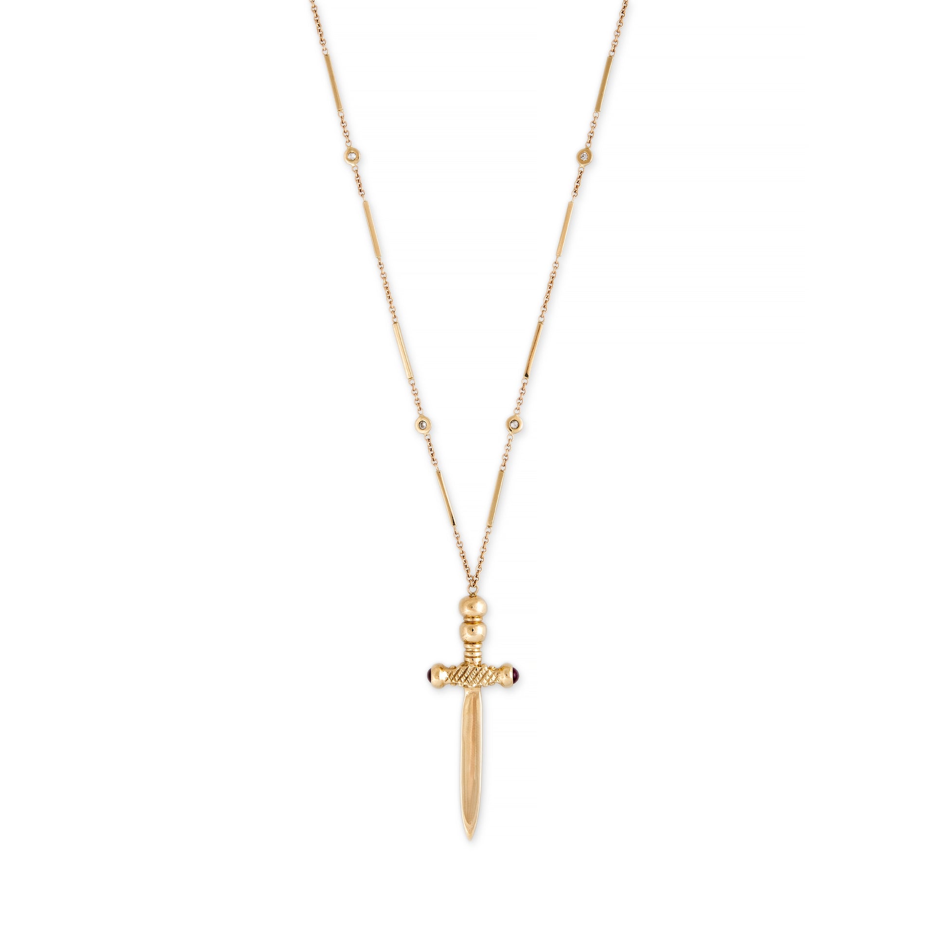 Ruby Dagger Necklace