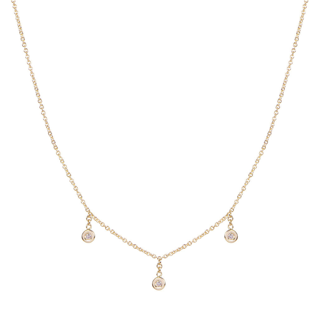 3 DIAMOND DROP NECKLACE