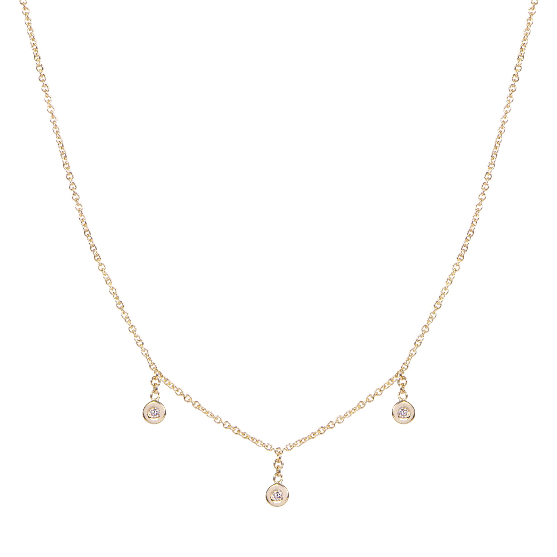 3 DIAMOND DROP NECKLACE