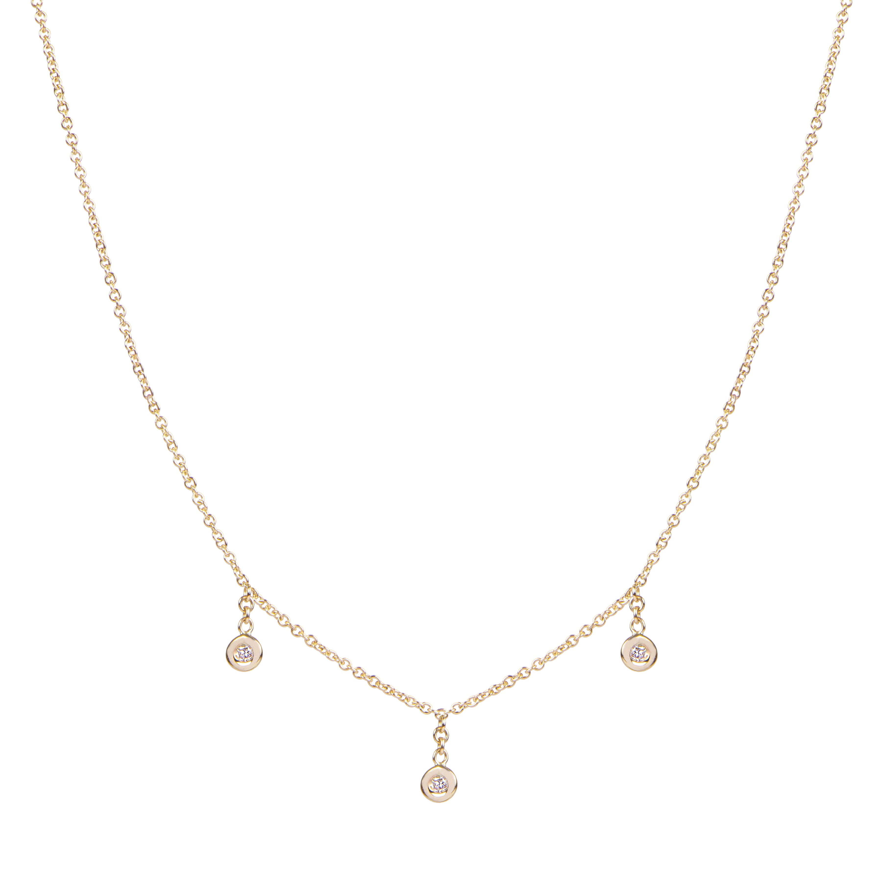 3 Diamond Drop Necklace