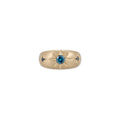 Triple Blue Diamond Starburst Dome Ring