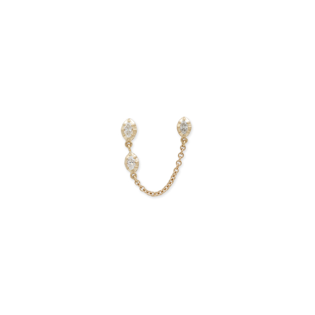 3 Graduated Marquise Sophia Diamond Chain Double Stud